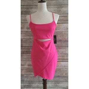 NWT Lulus Cutout On The Town Hot Pink Cutout Bodycon Dress - Medium